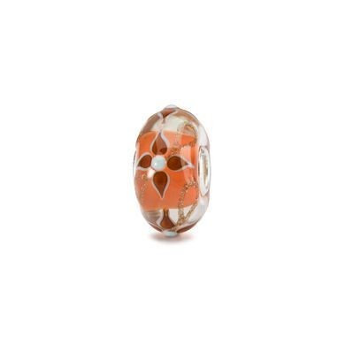 Perle Trollbeads TGLBE-20137 décor corail fleuri