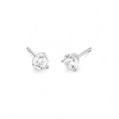 Boucles d'oreilles en or gris 750 millièmes et diamants