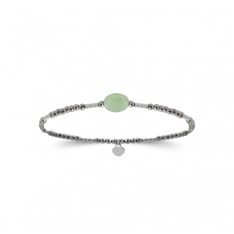 Bracelet en argent et aventurine