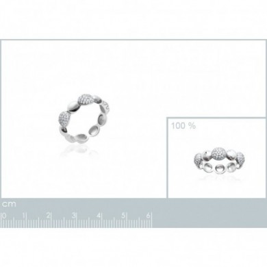 Bague en argent et oxydes de zirconium