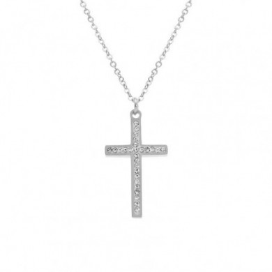 Collier croix en acier