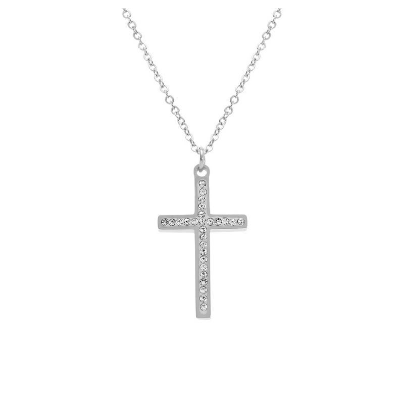 Collier croix en acier