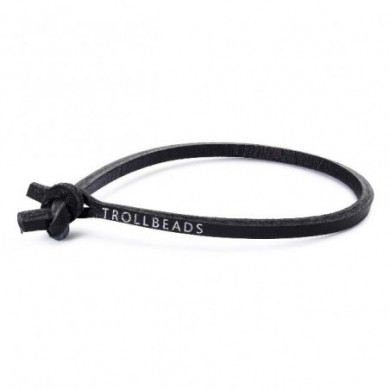 Trollbeads cuir simple noir TLEBR-00056