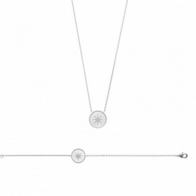 Collier en argent médaille soleil