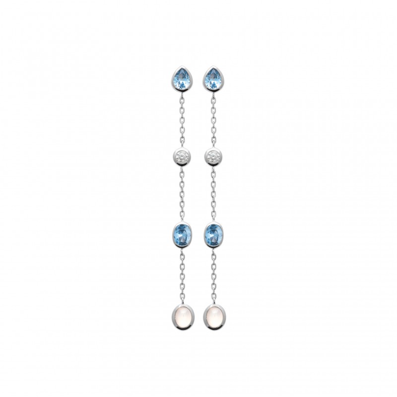 Boucles d'oreilles pendantes en argent 925 millièmes