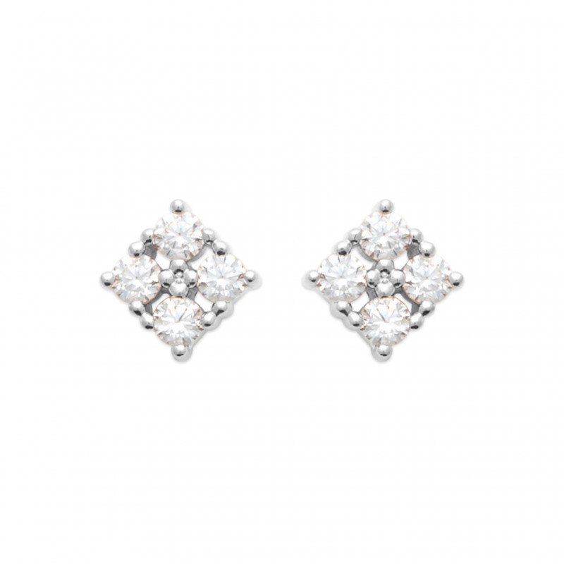 Boucles d'oreilles en argent et oxydes de zirconium