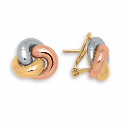 Boucles d'oreilles 3 ors 750 tourbillon