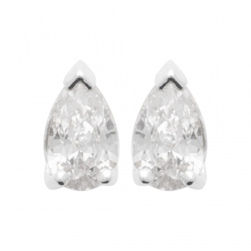 Boucles d'oreilles en argent et oxydes de zirconium.