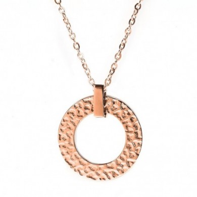 Collier pierre lannier pour dame en acier doré rose ligne Caprice.