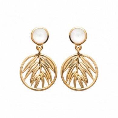 Boucles d'oreilles palme et nacre