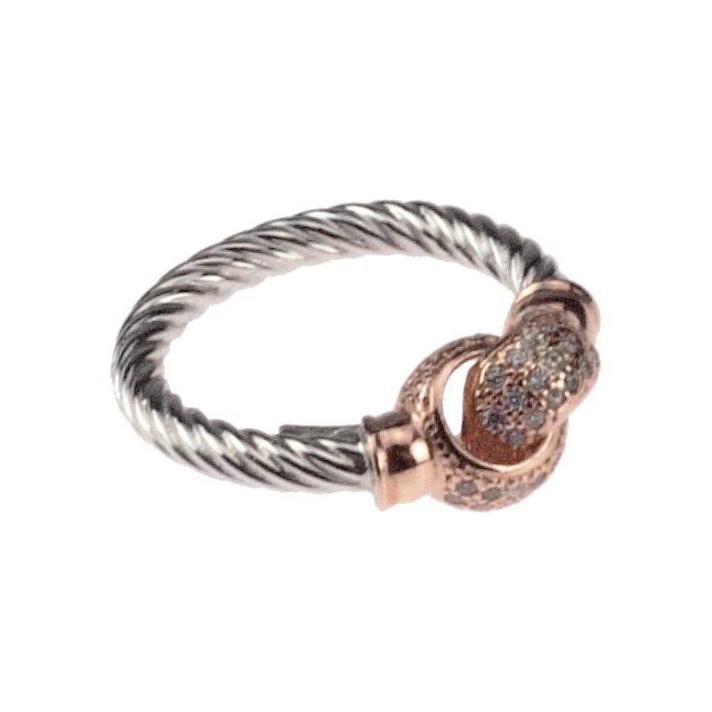 Bague Una Storia argent et or rose.