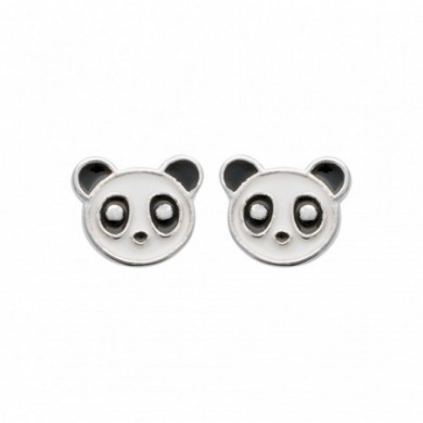 Boucles d'oreilles en argent Panda