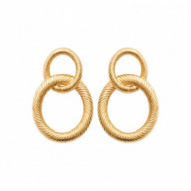 Boucles d'oreilles en plaqué or hauteur 32 mm.