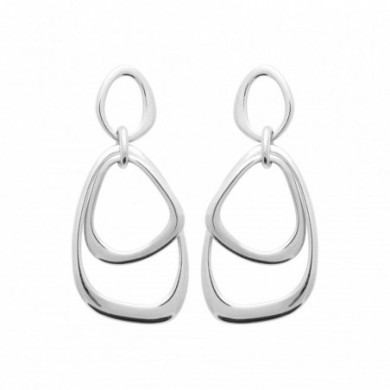 Boucles d'oreilles pendantes en argent 925 millièmes.