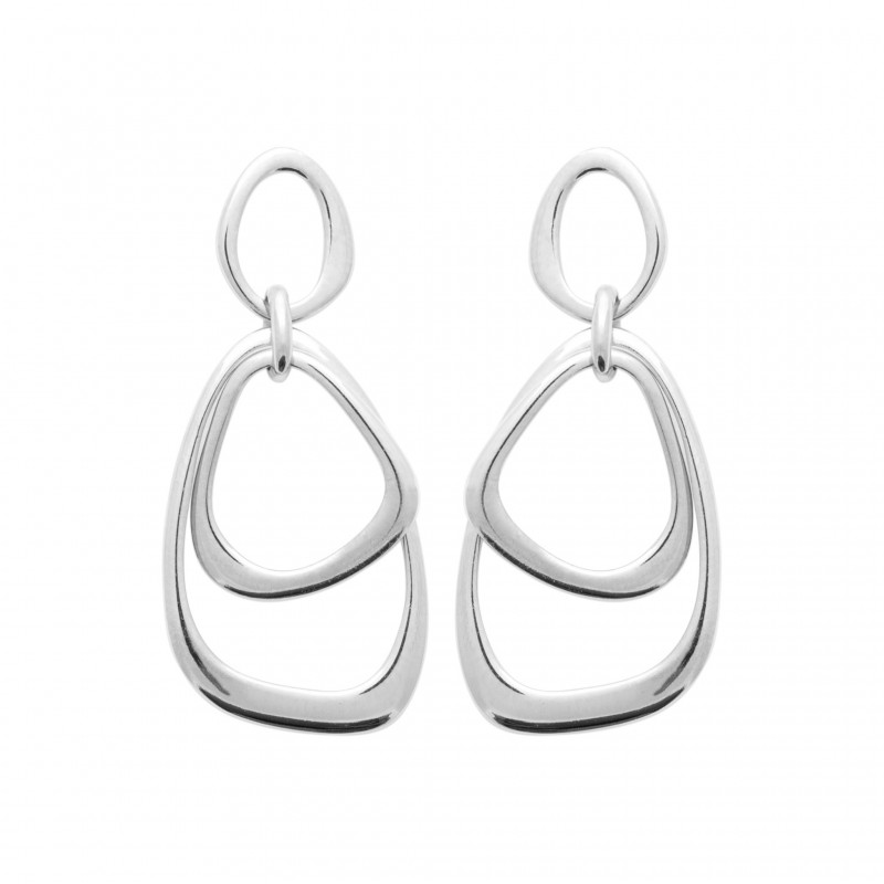 Boucles d'oreilles pendantes en argent 925 millièmes.