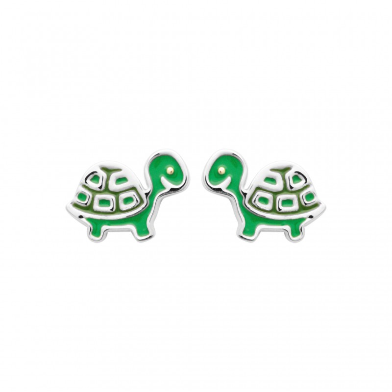 Boucles d'oreilles en argent motif tortues