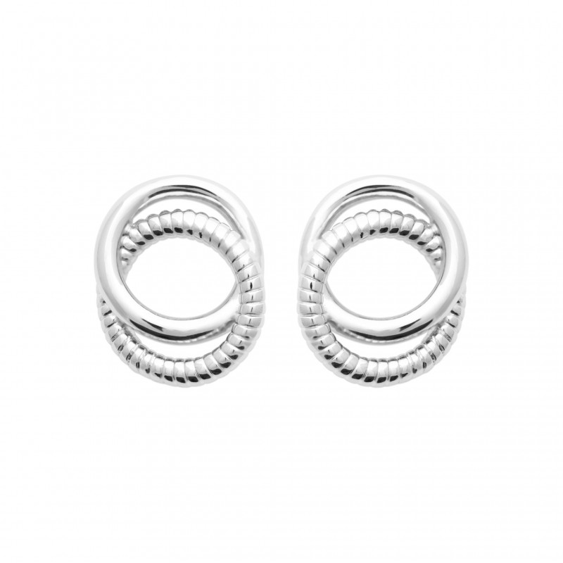 Boucles d'oreilles en argent rhodié