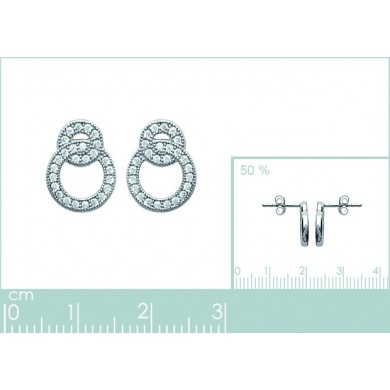 Boucles d'oreilles en argent et oxydes de zirconium