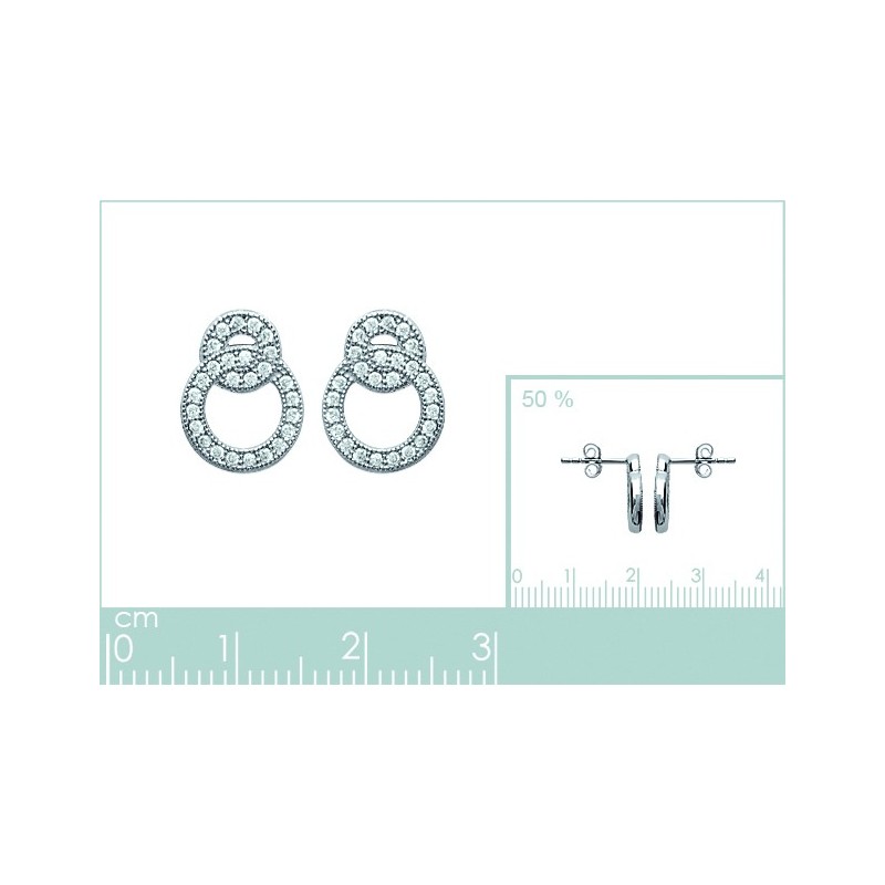 Boucles d'oreilles en argent et oxydes de zirconium