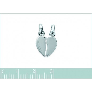 Pendentif argent coeur sécable.