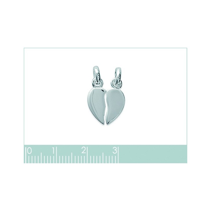 Pendentif argent coeur sécable.