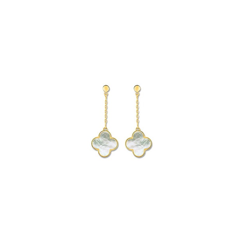 Boucles d'oreilles or 375 nacre véritable.