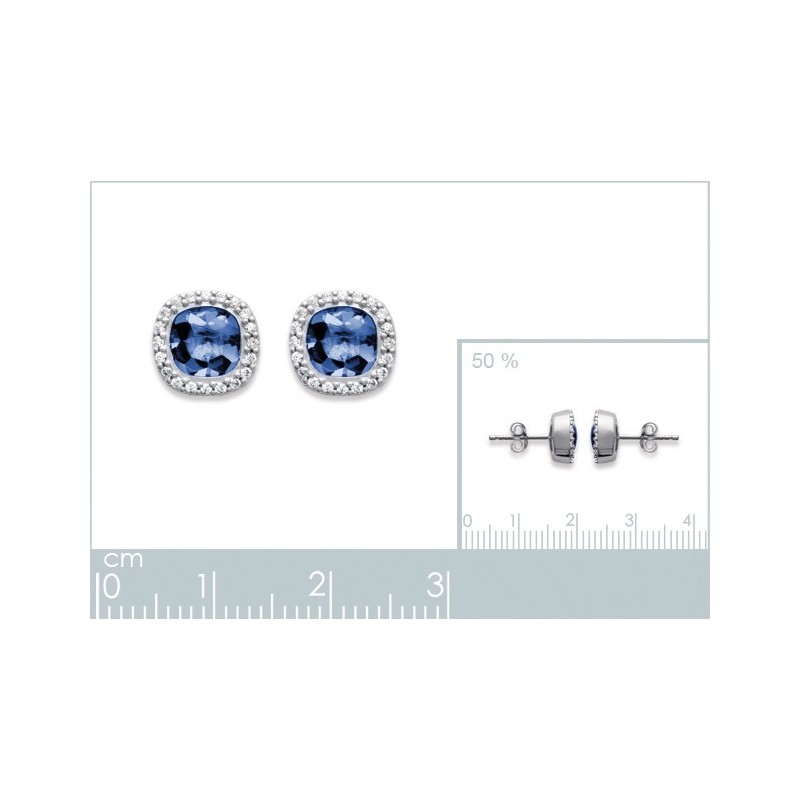 Boucles d'oreilles en argent et oxydes de zirconium