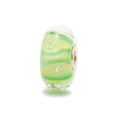 Trollbeads bulle rayée verte TGLBE-10129