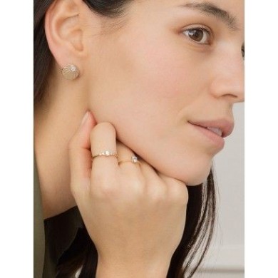 Boucles d'oreilles solstice en plaqué or et nacre