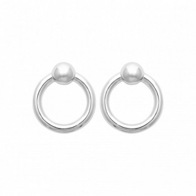 Boucles d'oreilles en argent demi jonc