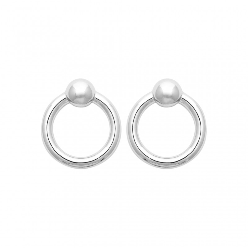 Boucles d'oreilles en argent demi jonc