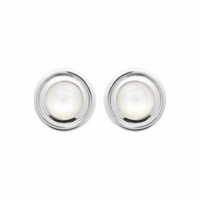 Boucles d'oreille en argent et pierre de lune.