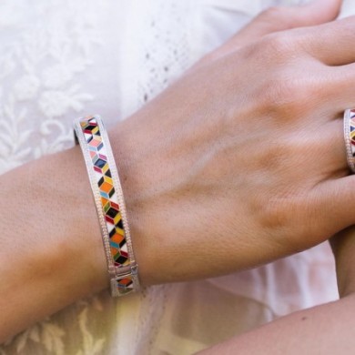 Bracelet jonc  Una Storia émail multicolore.JO121193 ligne Sienna