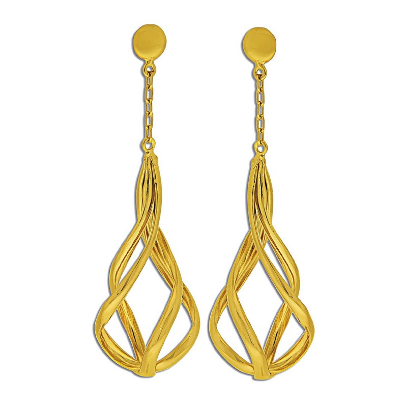 Boucles d'oreilles pendants volutes or