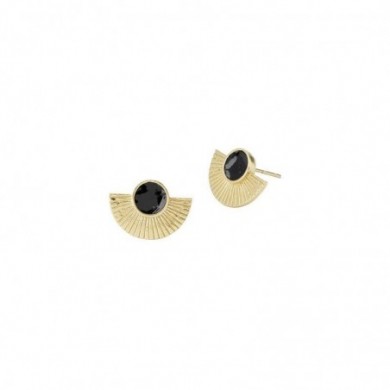 Boucles d'oreilles Flowerforzo'é ange vernis noir