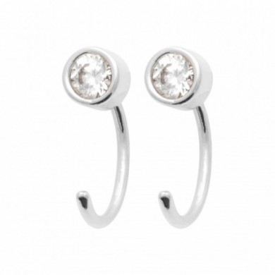 Boucles d'oreilles en argent et oxydes de zirconium