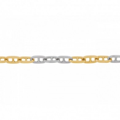 Bracelet en or jaune et blanc 750 millièmes maille marine massive