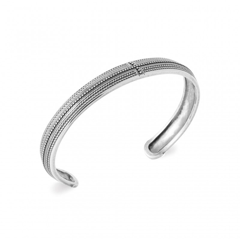 Bracelet jonc en argent pour homme