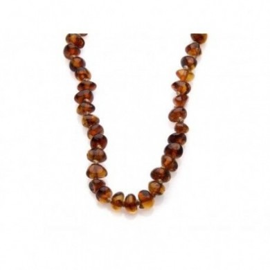 Collier en Ambre Baroque couleur cognac.