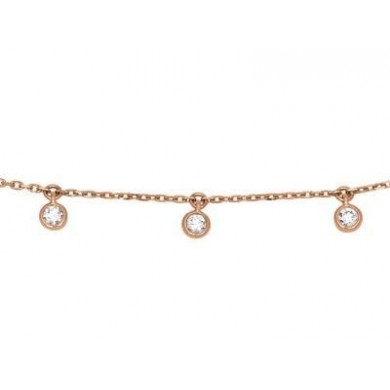 Collier en or rose 750 millièmes et diamants.