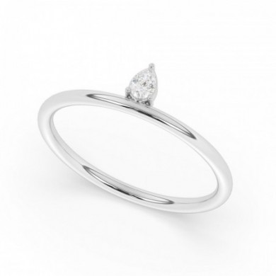 Solitaire diamant taille poire