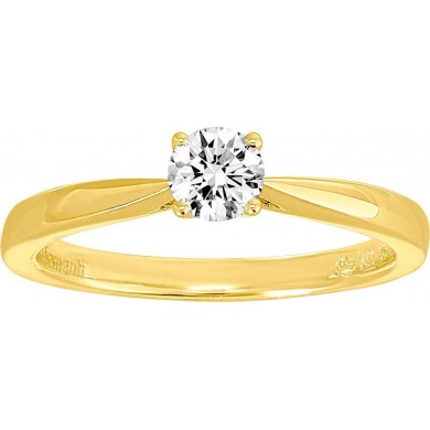 Bague solitaire en or jaune 750 millièmes