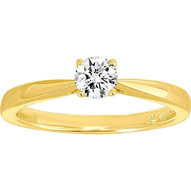 Bague solitaire en or jaune 750 millièmes