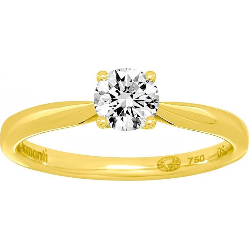 Solitaire Diamanti en or jaune 750 millièmes et diamant synthètique