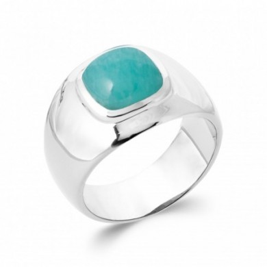 Bague en argent et amazonite