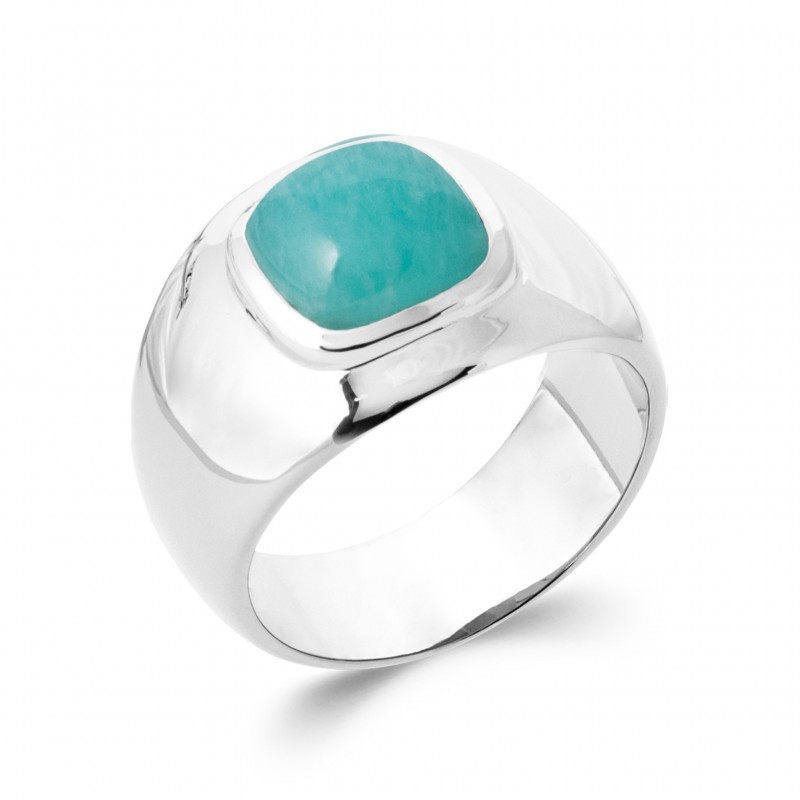 Bague en argent et amazonite