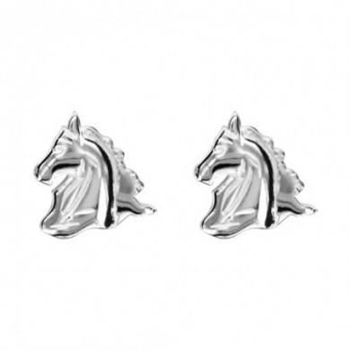 Boucles d'oreilles en argent tête de cheval