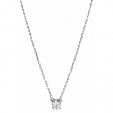 Collier en or gris et diamant de laboratoire