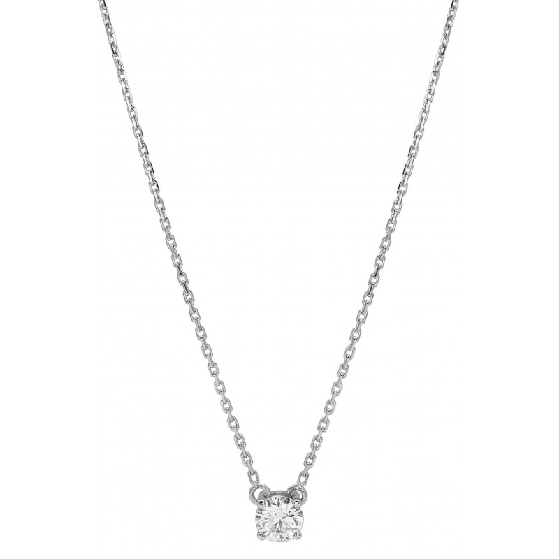 Collier en or gris et diamant de laboratoire