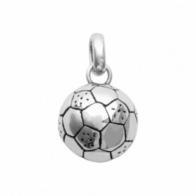 Pendentif argent ballon de foot.